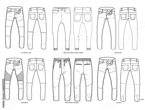 Men's denim pant illustration