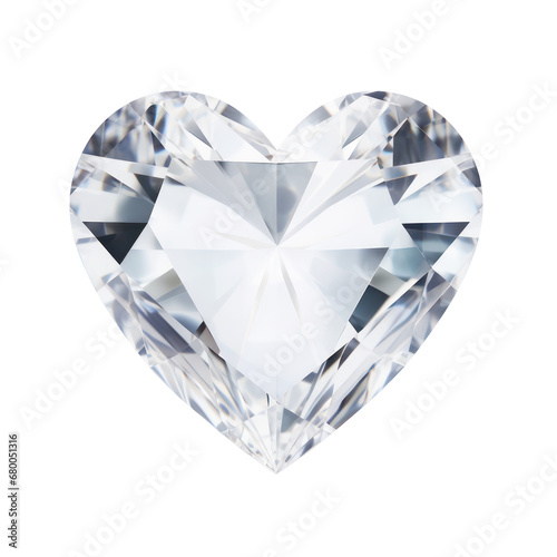 Heart diamond diamond in hearted shape isolated on transparent background transparency 