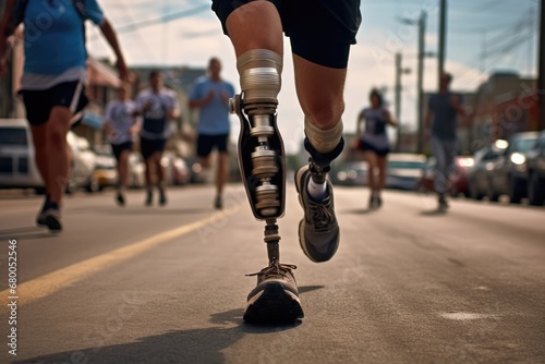 People With Prosthetic Feet Participate In Marathon On City Roads