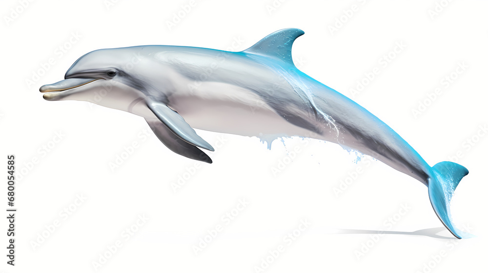 A Dolphin On White Background A Dolphin On White Background