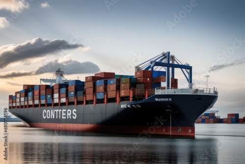 container ship in port