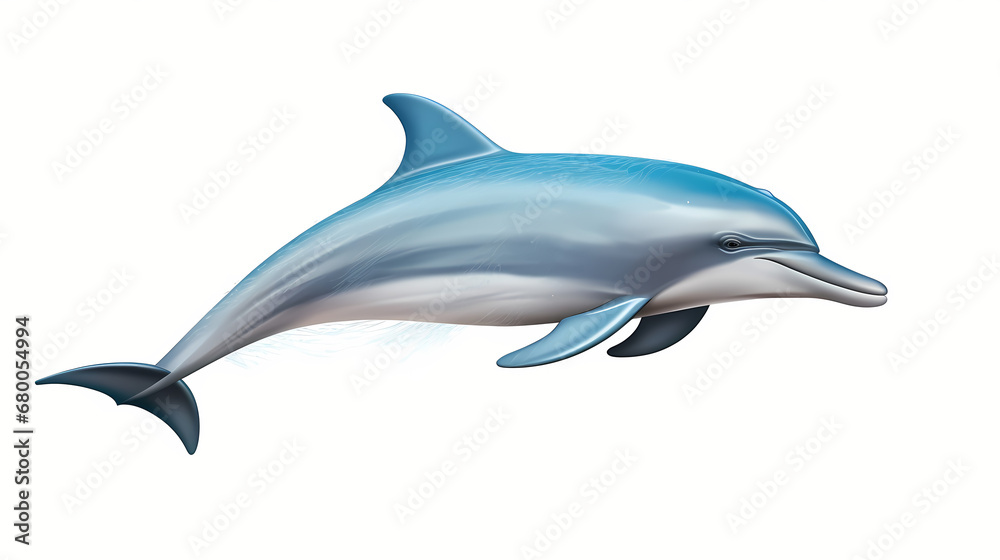 A Dolphin On White Background A Dolphin On White Background