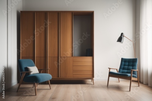 Interior with wooden cabinet and armchair © Marko