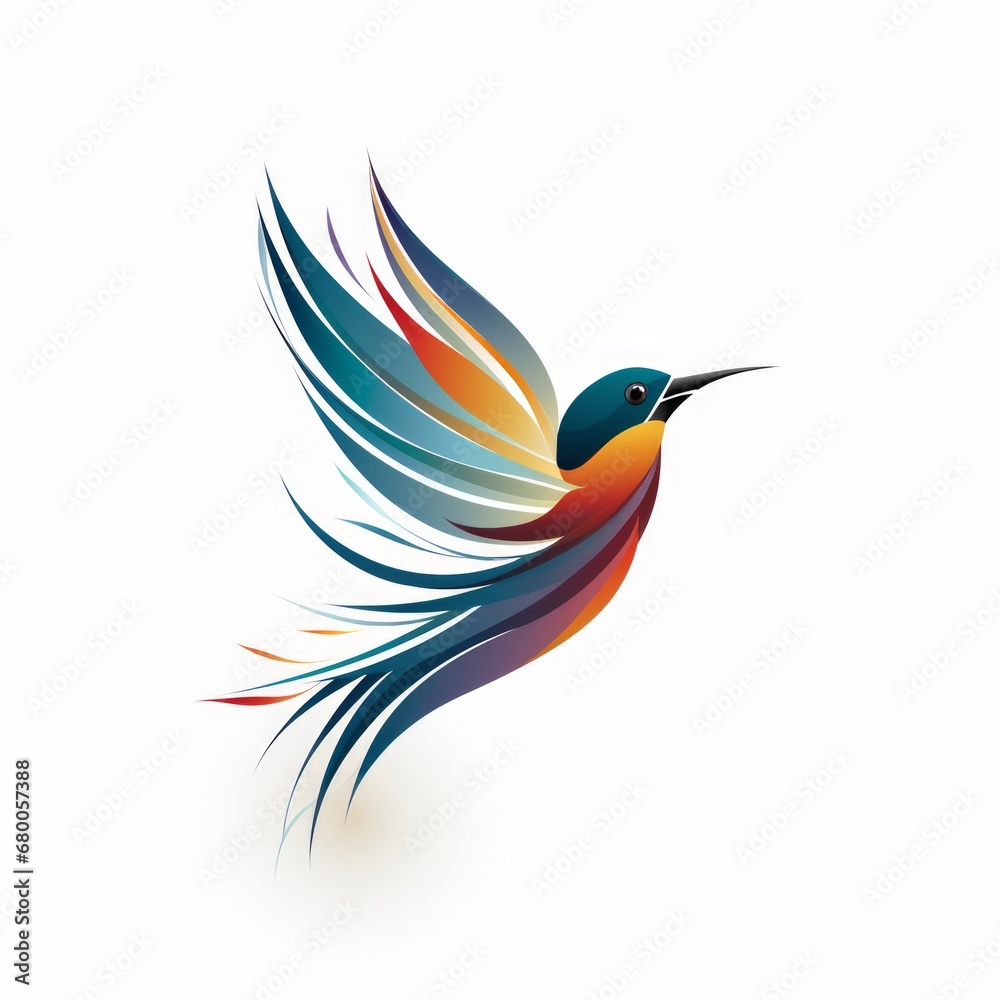 Fototapeta premium Bird, logo vector illustration, AI generated