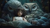 A girl who slept and saw strange animals in her dream 