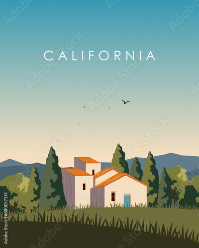 California, poster, banner, postcard