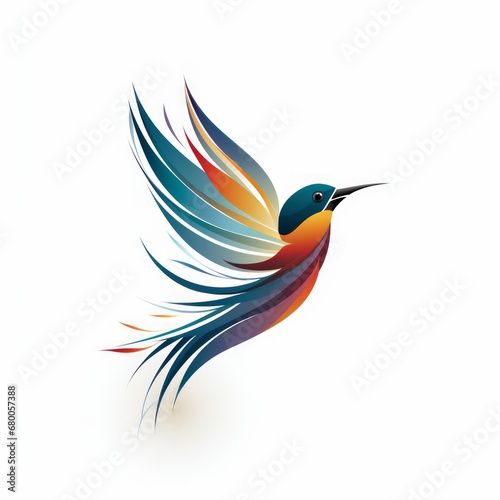 Bird, logo vector illustration, AI generated