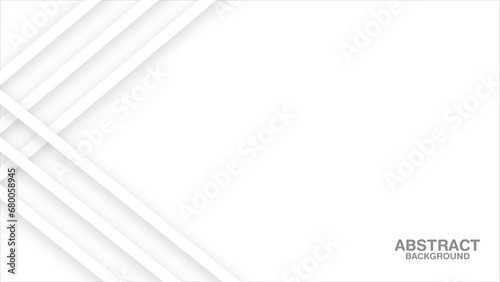 3D white geometric abstract background overlap layer on bright space with waves decoration. Minimalist modern graphic design element cutout style concept for banner, flyer, card, or brochure. vector
