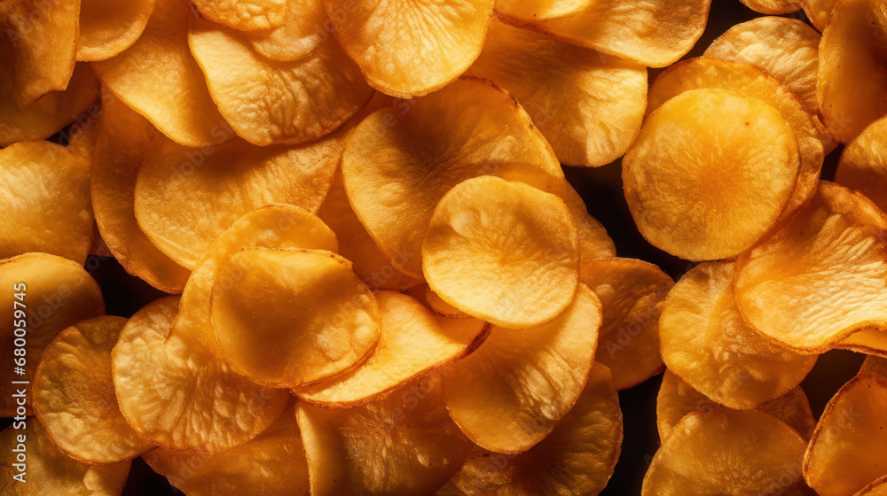 Potatoe chips close-up for background Potatoe chips close-up for background
