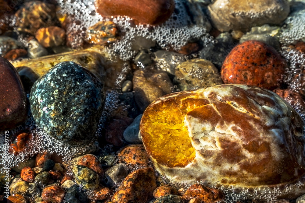 beautiful stones on the beach