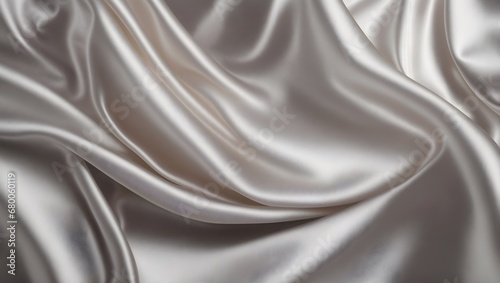 Abstract background of light silver silk satin, with a subtle sheen. Background, texture. 