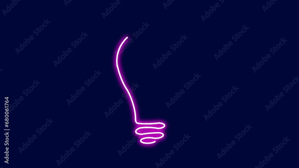 glowing neon line light bulbs on black background.  green screen light bulb.  idea concept, inspiration.
