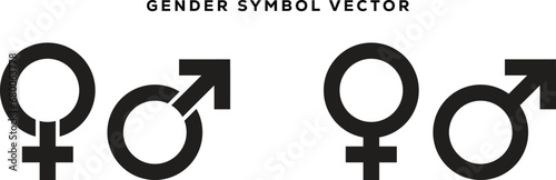 Abstract gender symbol vector. Trendy gender symbol, male female sign, men women symbol, toilet wc flat vector set illustration. Icons photo