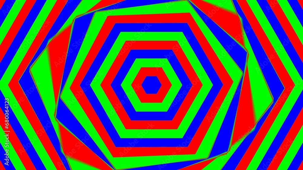 Trippy Fast RGB Hexagon Tunnel Background (customizable) Stock Template ...