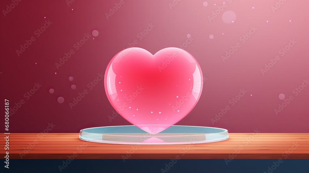 Heart on a table with a blurred background. A place for lovers. Heart on a table with a blurred background. A place for lovers.