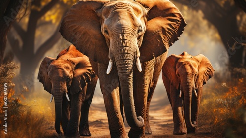 A Photo Displaying A Herd Of Elephants  , Background For Banner, HD © ACE STEEL D