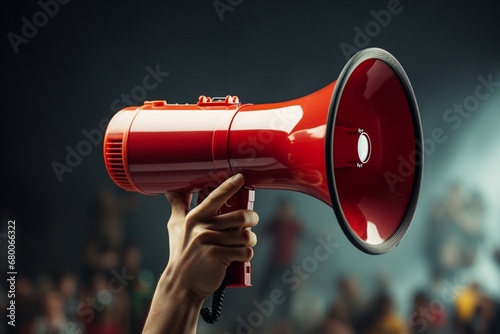 Powerful megaphone with a secure grip amplifying your voice with authority © NBXt