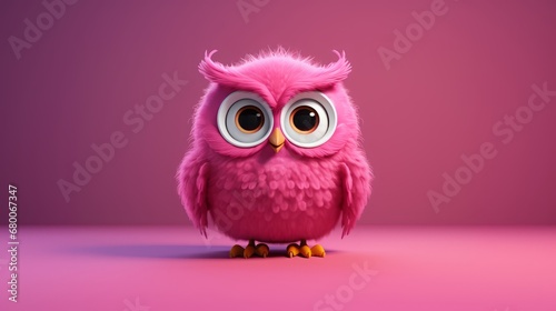 pink cartoon owl.