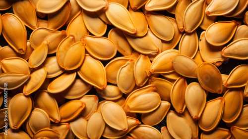 Pumpkin seeds background. Close-up of pumpkin seeds. photo