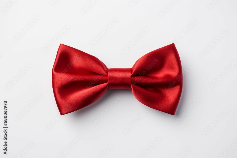 a red bow tie on a white background