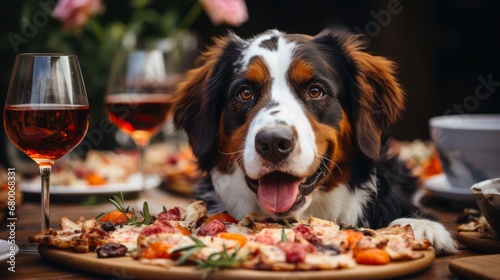 A Mixed-Breed Dog Enjoying A Picnic With A Family   Background For Banner  HD