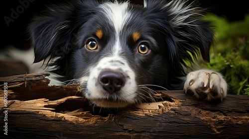 A Content Mixed-Breed Dog With A Chew Toy Chew , Background For Banner, HD