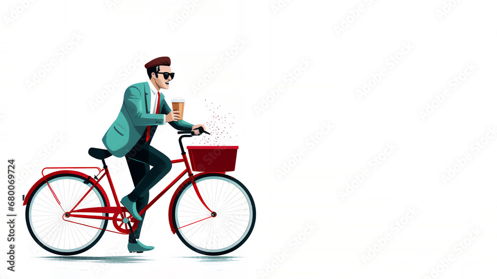 A male cyclists showing a road racer, ebike rider or a mountain biker shown in a contemporary athletic abstract design, computer Generative AI stock illustration image A male cyclists showing a road racer, ebike rider or a mountain biker shown in a contemporary athletic abstract design, computer Generative AI stock illustration image