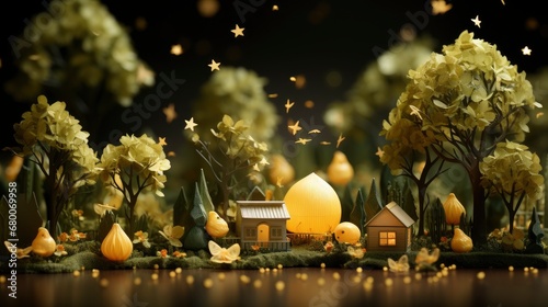 A Digital Artwork Featuring A Whimsical Pear-Insp , Background For Banner, HD