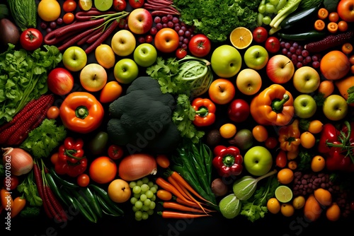 fruits and vegetables. Generative AI © JAEHEE