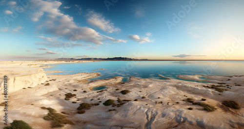 Beautiful view of a white sand beach.