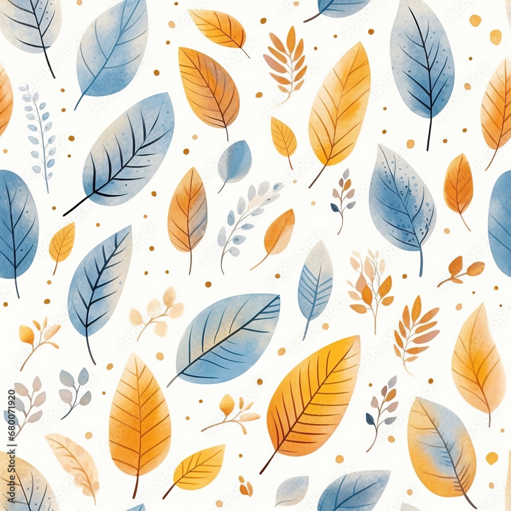 pattern autumn leaves on a white background