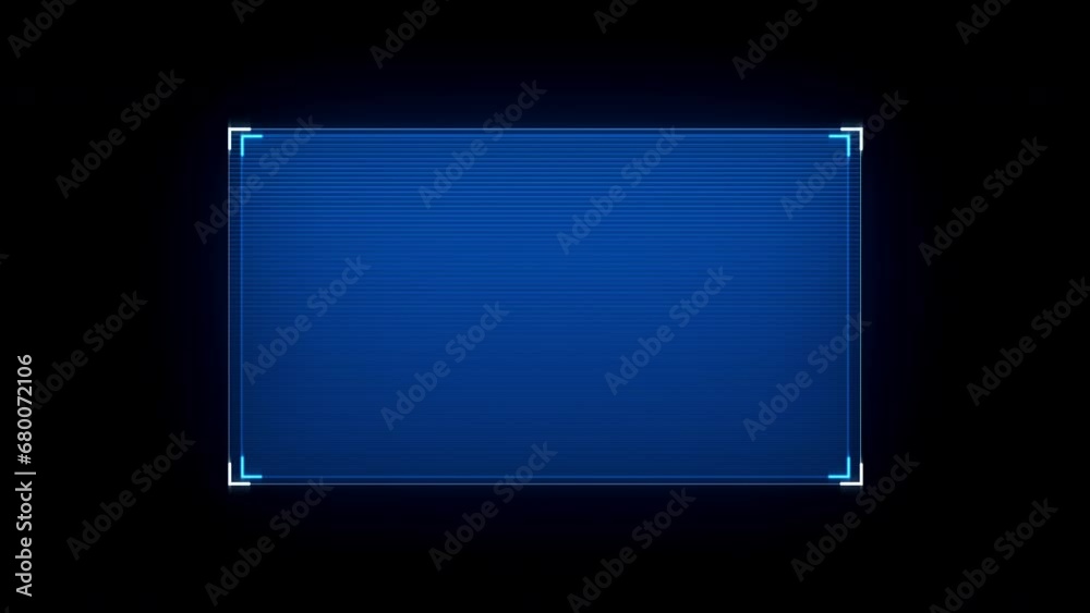 Futuristic blue HUD frame. Hi-tech display on isolated black background.