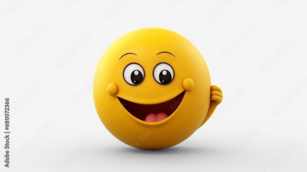 Fototapeta premium 3D rendering Hug emoji on white isolated background