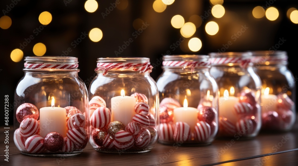 A Centerpiece Of Scented Jar Candles With Pepperm , Background For Banner, HD A Centerpiece Of Scented Jar Candles With Pepperm , Background For Banner, HD