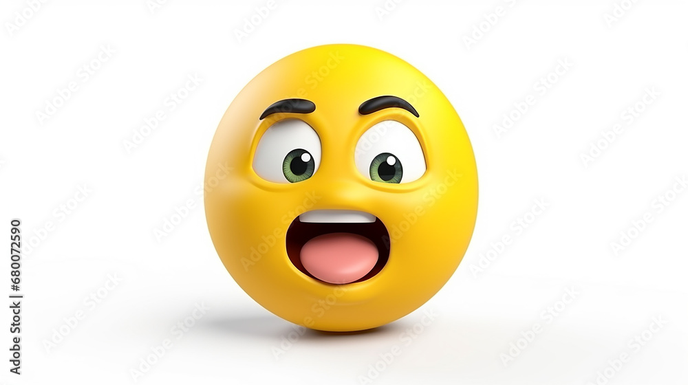 Fototapeta premium 3D rendering Nervous emoji on white isolated background
