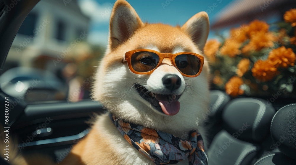 A Content Mixed-Breed Dog Enjoying A Car Ride , Background For Banner, HD A Content Mixed-Breed Dog Enjoying A Car Ride , Background For Banner, HD
