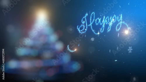 Wallpaper Mural Happy new year text with snowy blurred festive background. Torontodigital.ca