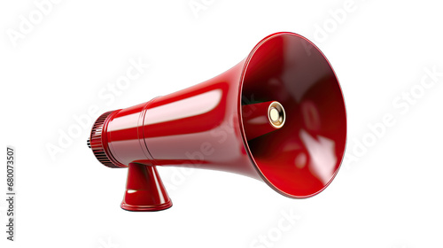Red Megaphone Isolated on Transparent or White Background, PNG © Custom Media