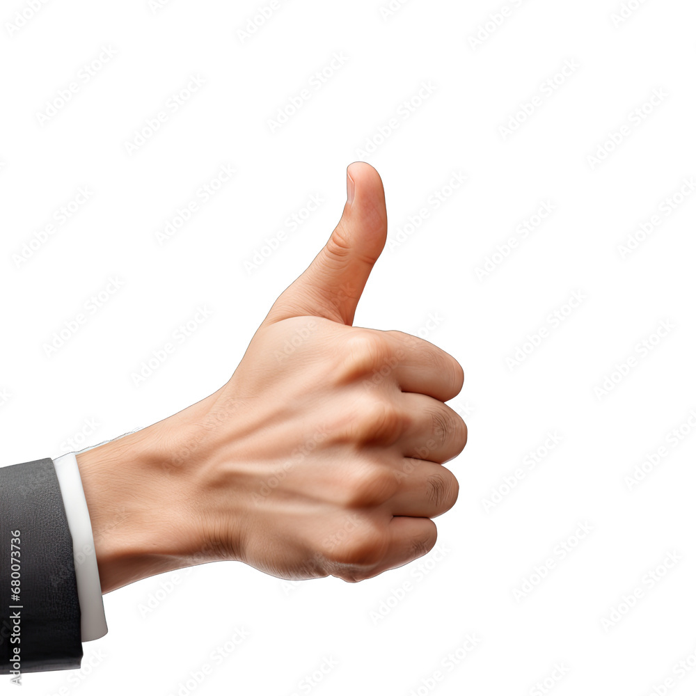 Thumbs-Up Hand Isolated on Transparent or White Background, PNG Thumbs-Up Hand Isolated on Transparent or White Background, PNG