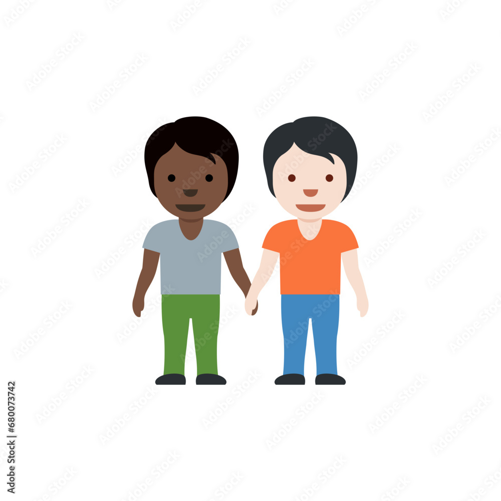 People Holding Hands: Light Skin Tone, Dark Skin Tone