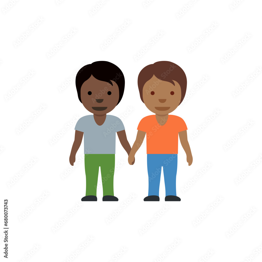 People Holding Hands: Medium Dark Skin Tone, Dark Skin Tone People Holding Hands: Medium Dark Skin Tone, Dark Skin Tone