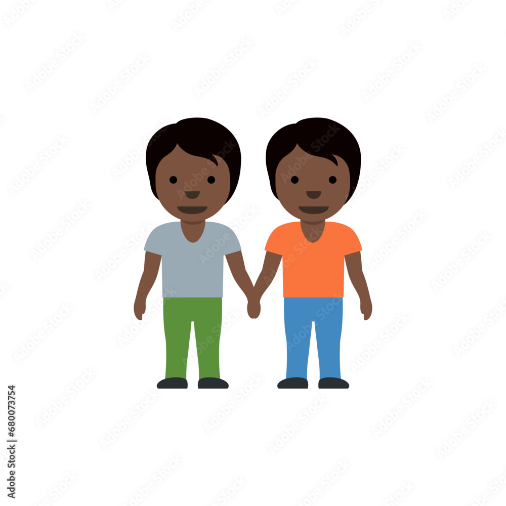 People Holding Hands: Dark Skin Tone, Dark Skin Tone People Holding Hands: Dark Skin Tone, Dark Skin Tone