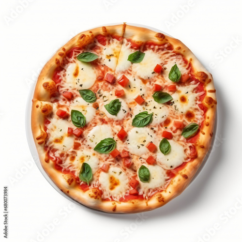 Top view of Margherita Pizza