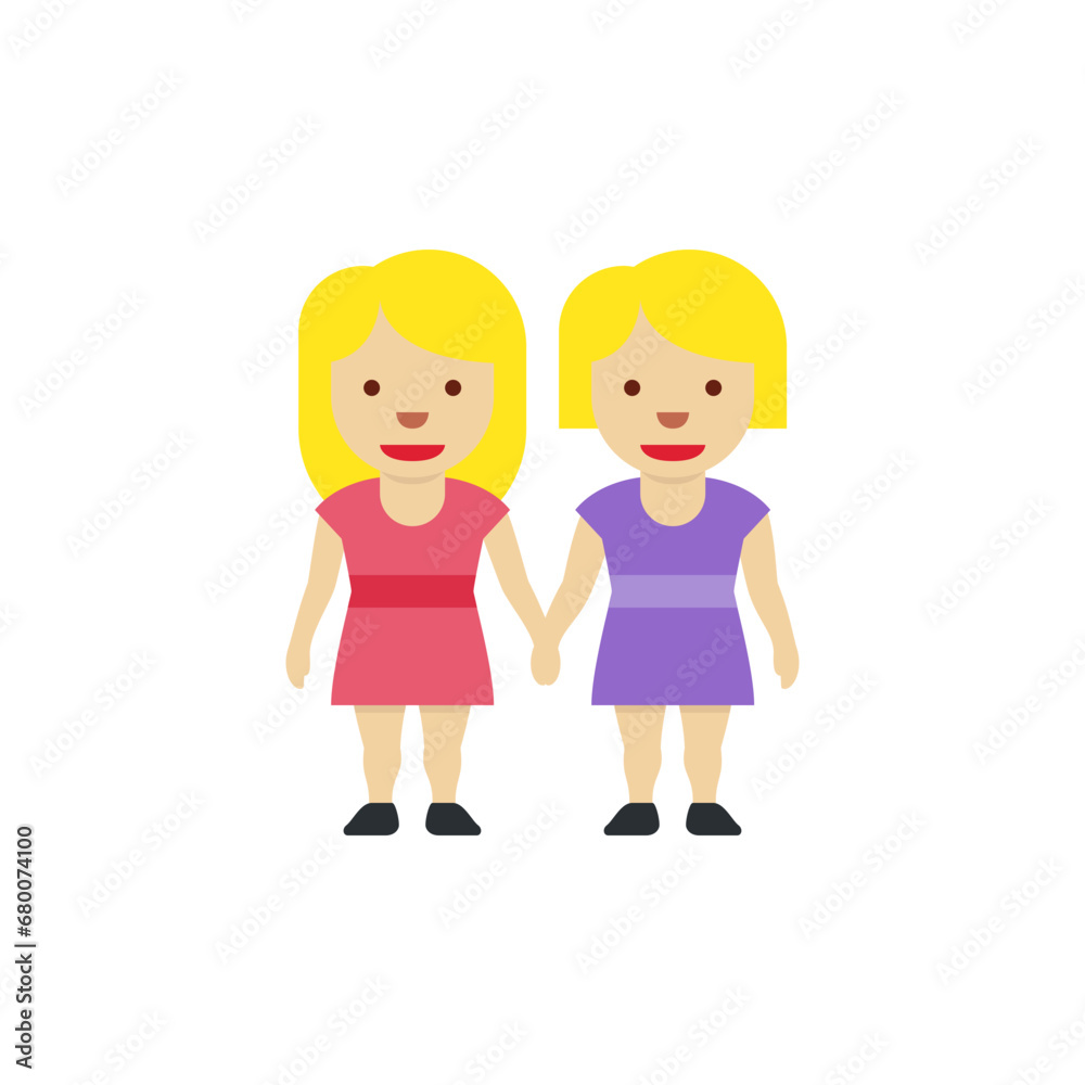 Women Holding Hands: Medium-Light Skin Tone Women Holding Hands: Medium-Light Skin Tone