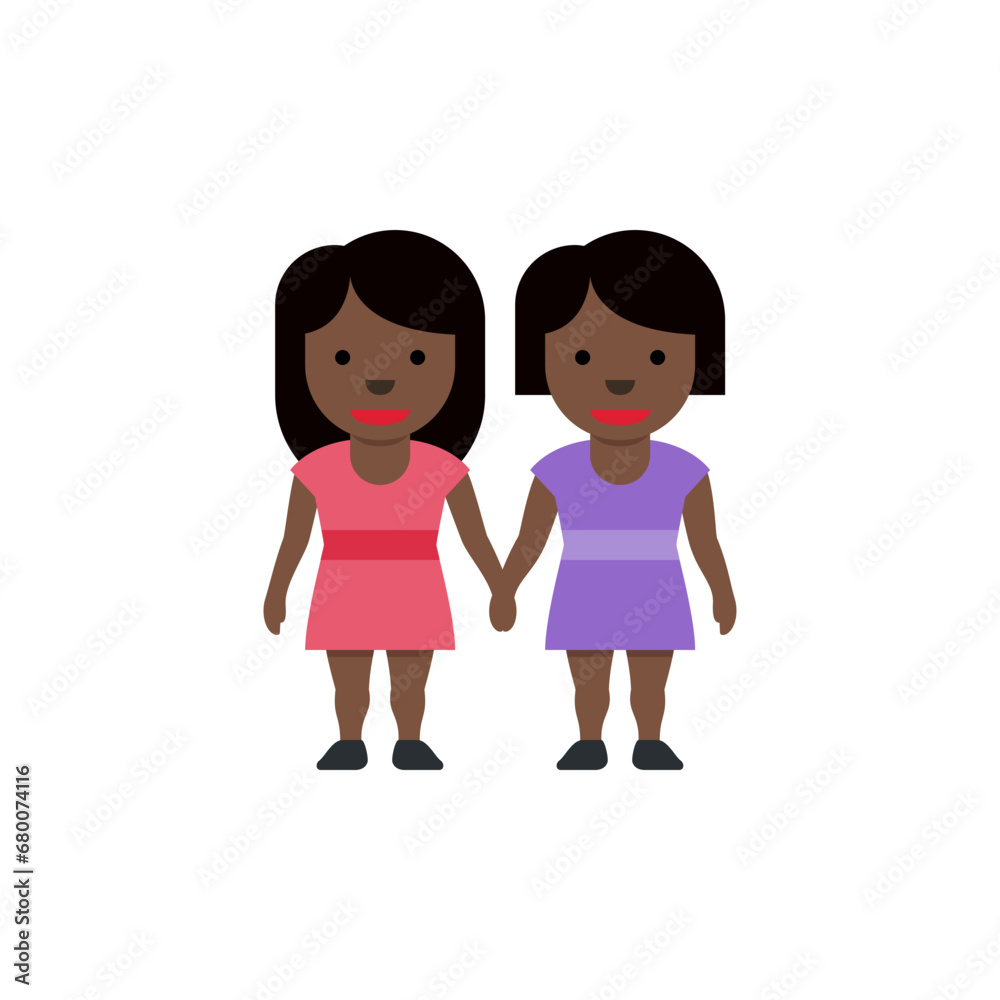 Women Holding Hands: Dark Skin Tone Women Holding Hands: Dark Skin Tone