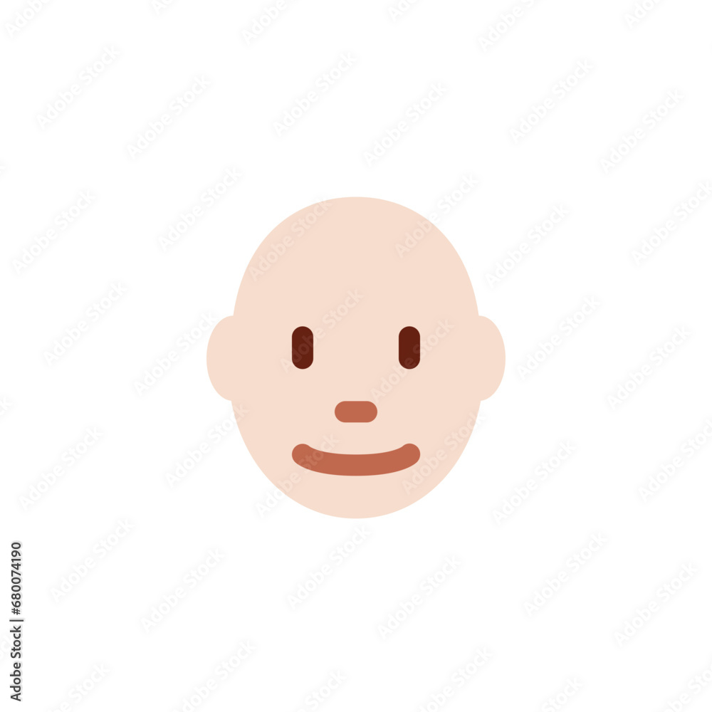 Person: Light Skin Tone, Bald Person: Light Skin Tone, Bald