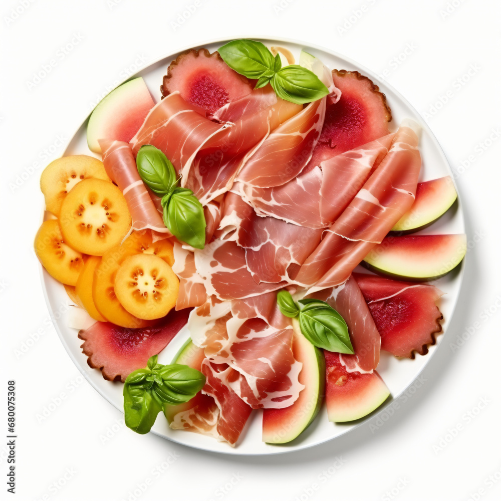 Top view of Italian food