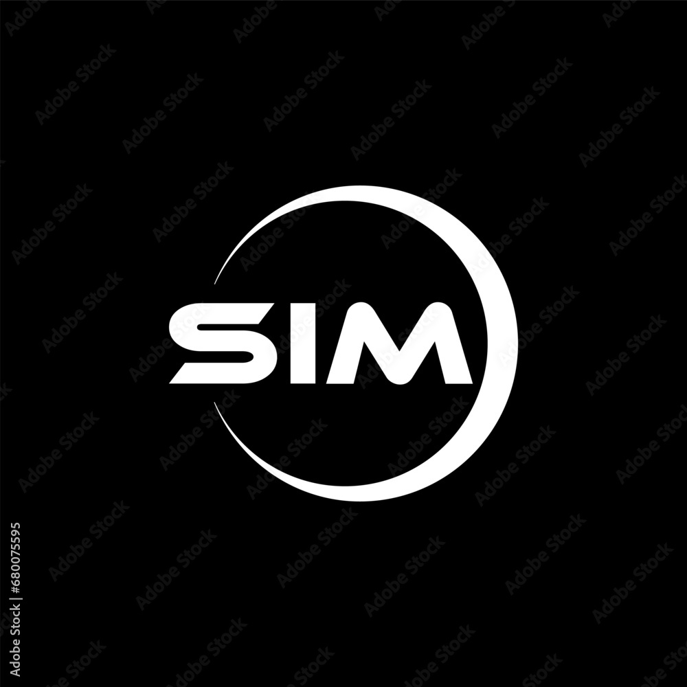 SIM letter logo design with black background in illustrator, cube logo, vector logo, modern alphabet font overlap style. calligraphy designs for logo, Poster, Invitation, etc. SIM letter logo design with black background in illustrator, cube logo, vector logo, modern alphabet font overlap style. calligraphy designs for logo, Poster, Invitation, etc.