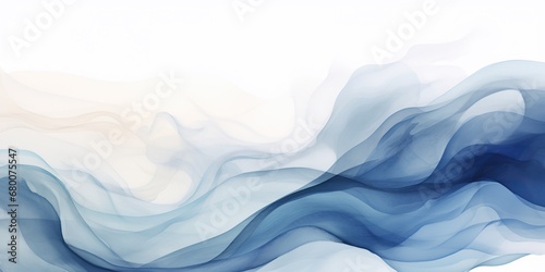 AI Generated. AI Generative. Blue and white watercolor ink splash drawing painting template watercolor backdrop decorative background. Graphic Art