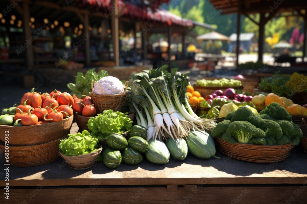Local farmer's market full of fresh organic produce.